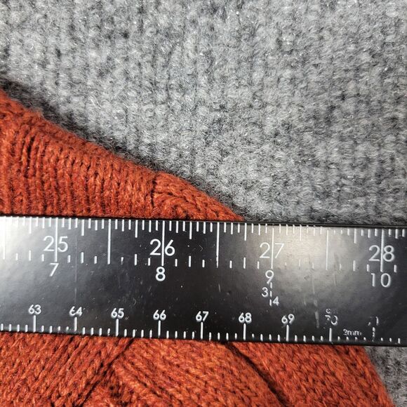 TOSCANO Dark Orange Wool Blend Mock Neck Ribbed Knitted Sweater SIZE XXL - Picture 6 of 11